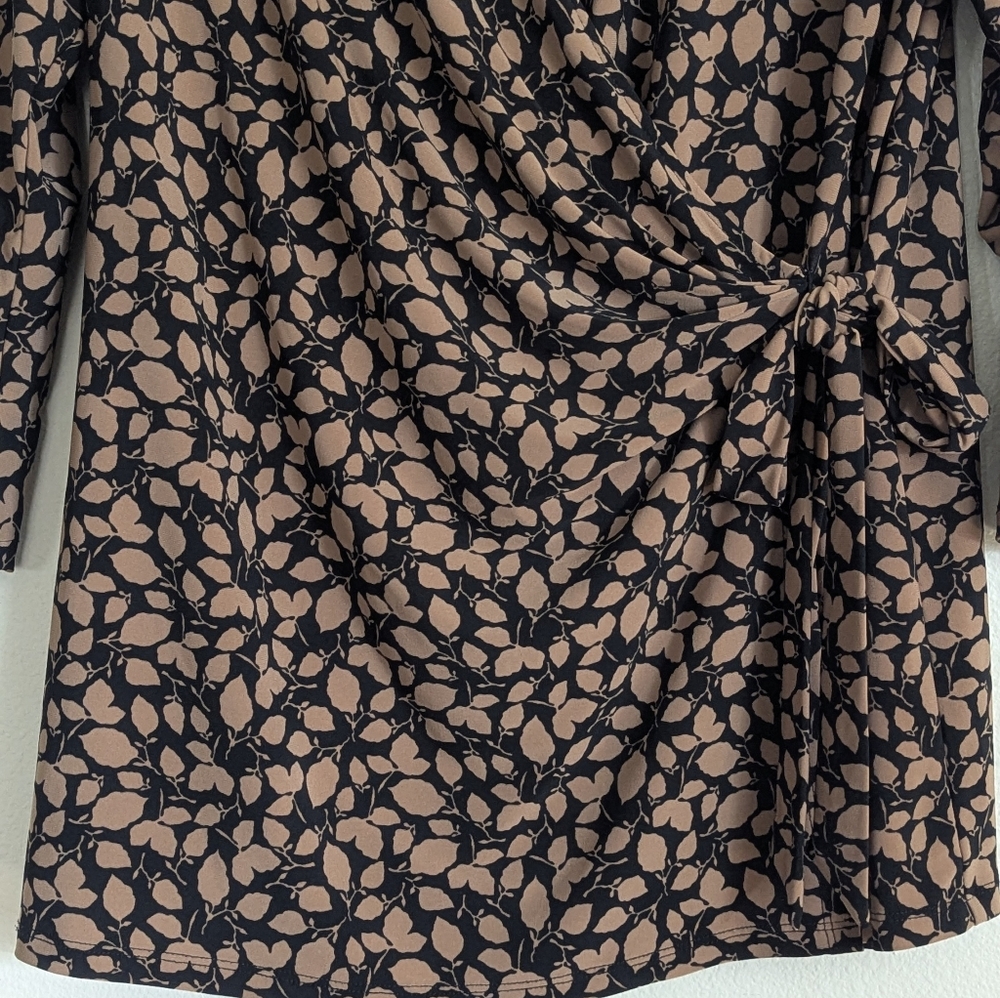 Anne Klein Leaf Print Wrap Dress Size 1x, Stretchy - Picture 6 of 8